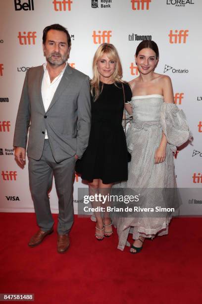 Actor Gilles Lellouche, director Melanie Laurent and actress Maria Valverde attend the "Plonger" premiere during the 2017 Toronto International Film...