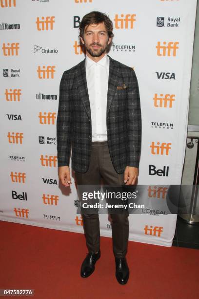 Michiel Huisman attends the "Indian Horse" premiere during the 2017 Toronto International Film Festival at TIFF Bell Lightbox on September 15, 2017...