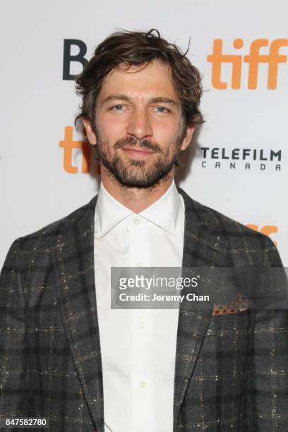 Michiel Huisman attends the "Indian Horse" premiere during the 2017 Toronto International Film Festival at TIFF Bell Lightbox on September 15, 2017...