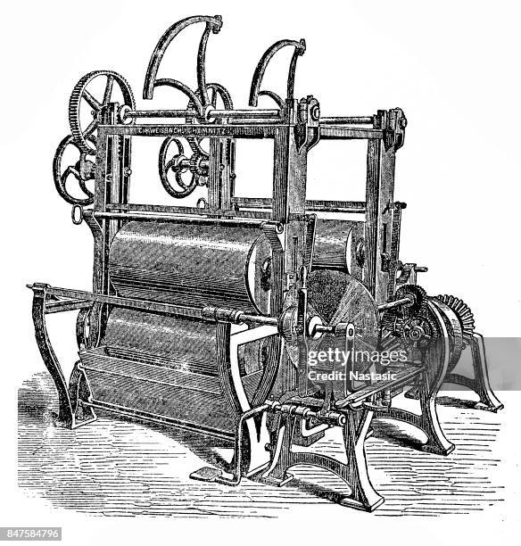 textile industry ,machine for washing clothes - antique washing machine stock illustrations