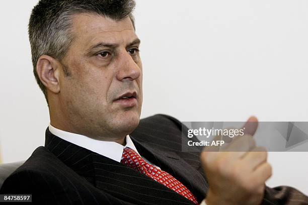 By Pierre Glachant Kosovo Prime Minister Hashim Thaci speaks to journalist during an interview with AFP in Pristina on February 6, 2009. Thaci has...