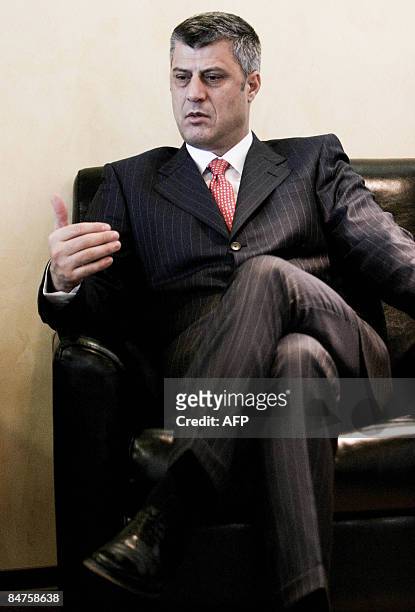 By Pierre Glachant Kosovo Prime Minister Hashim Thaci speaks to journalist during an interview with AFP in Pristina on February 6, 2009. Thaci has...