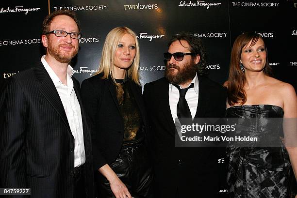 Director James Gray, actress Gwyneth Paltrow, actor Joaquin Phoenix and actress Vinessa Shaw attend the Cinema Society and Salvatore Ferragamo...