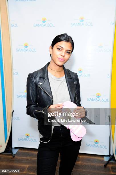 Meeka Hossain attends Kari Feinstein's Style Lounge presented by Ocean Spray on September 15, 2017 in Los Angeles, California.