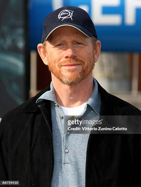 Director Ron Howard attends Angels & Demon Photocall held at CERN on February 12, 2009 in Geneva, Switzerland.
