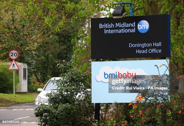 British Midland International Head Office, Castle Donington, as uncertainty over the future of the airline continued today after the owner of British...