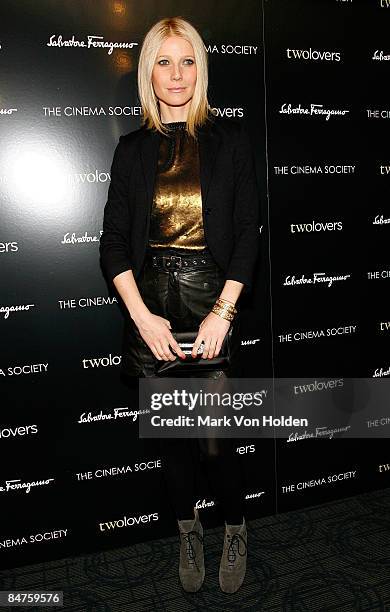 Actress Gwyneth Paltrow attends the Cinema Society and Salvatore Ferragamo screening of "Two Lovers" at the Landmark Sunshine Cinema on February 11,...