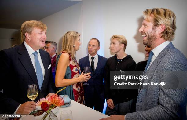 King Willem-Alexander of The Netherlands and Queen Maxima of The Netherlands with Dutch Actor Thijs Romen and his girlfriend Ballerina Igone de Jongh...