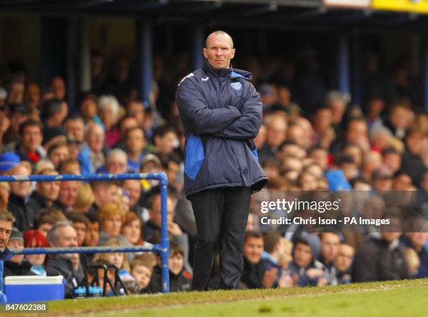 Portsmouth Manager Michael Appleton during the npower Championship match at Fratton Park, Portsmouth.