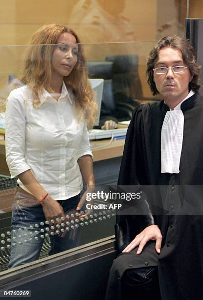 Picture taken on May 22, 2007 at the courthouse in Nice shows Jamila M'Barek , accused of murdering an English Lord, to get their hand on his fortune...