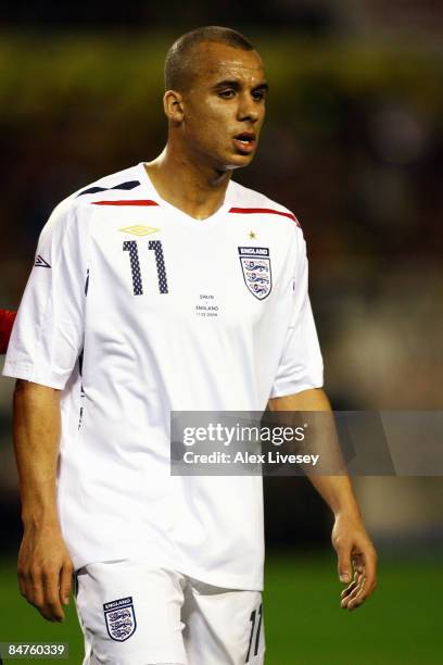 Gabriel Agbonlahor of England waits for the corner during the International Friendly between Spain and England at the Ramon Sanchez Pizjuan Stadium...