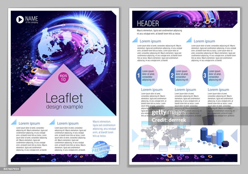 Leaflet Design Example Global Communications High-Res Vector Graphic ...
