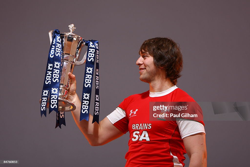 Paul Spratley Rbs Ryan Jones, Wales Captain poses with the RBS 6 Nations trophy ahead ...