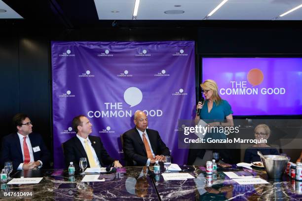 Peter Maroney, Adam Schiff, Jeh Johnson, Patricia Duff and Susan DiMarco during the The Common Good's presents "A conversation with Congressman Adam...