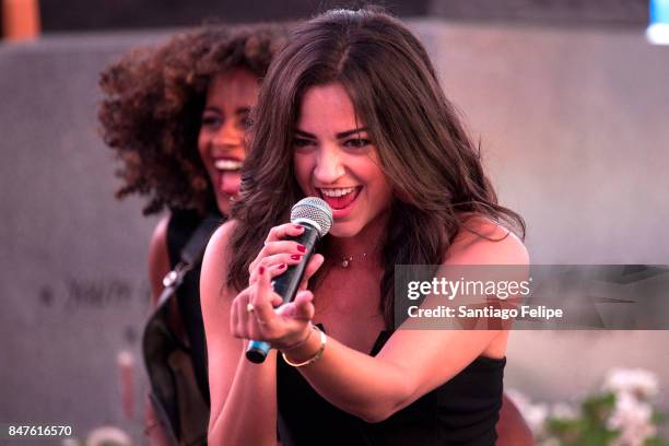 Ana Villafane and cast members from 'On Your Feet!' perform onstage during Viva Broadway Special Event at Duffy Square on September 15, 2017 in New...