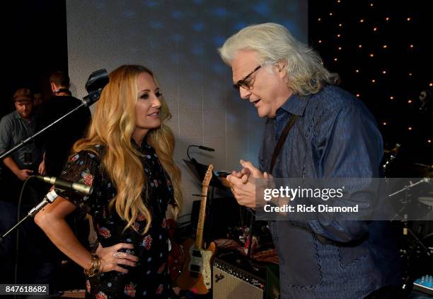 Lee Ann Womack and Ricky Skaggs attend Skyville Live Celebrates AmericanaFest with Graham Nash and special guests on September 15, 2017 in Nashville,...