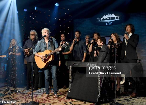 Artists perform onstage for the finale during Skyville Live Celebrates AmericanaFest with Graham Nash and special guests on September 15, 2017 in...