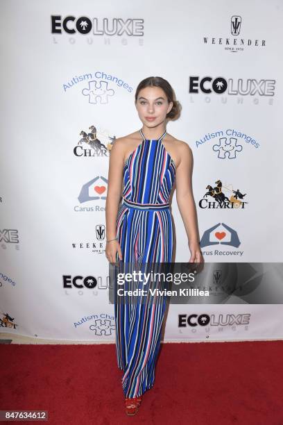 Caitlin Carmichael attends the EcoLuxe Pre-Awards Party on September 15, 2017 in Beverly Hills, California.