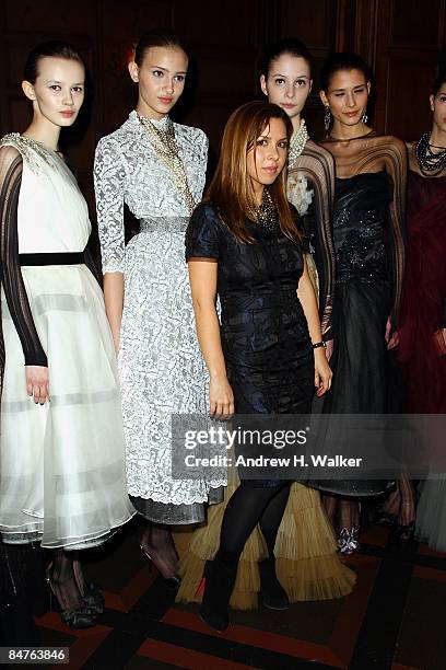 Designer Monique L'huillier attends her Monique L'huillier Presentation Fall 2009 at the Oak Room, 10 Central Park South on February 12, 2009 in New...