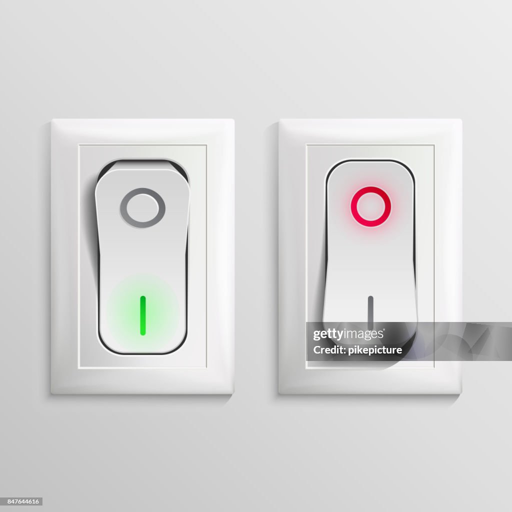 Toggle Switch Vector Plastic Switches With On Off Position Button ...