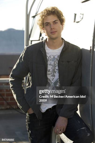 American Idol contestant Scott MacIntyre poses for the Top 36 Gallery portrait session January 19, 2009 in Hollywood, California.