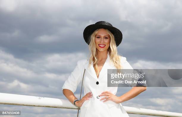 Phoebe Burgess attends Colgate Optic White Stakes Day at Royal Randwick Racecourse on September 16, 2017 in Sydney, Australia.