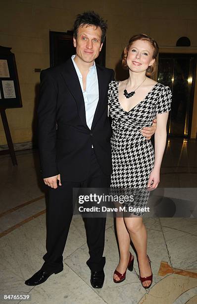 Simon Merrells and Bryony Afferson attend the press night of 'On The Waterfront' at One Whitehall Place on February 12, 2009 in London, England.