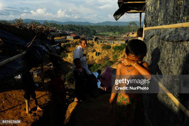 Daily life at the Balukhali camp in Ukhiya, Bangladesh 15 September 2017. Many of the Rohingya fleeing the violence in Myanmar had travelled by boat...