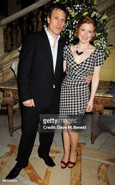 Simon Merrells and Bryony Afferson attend the press night of 'On The Waterfront' at One Whitehall Place on February 12, 2009 in London, England.