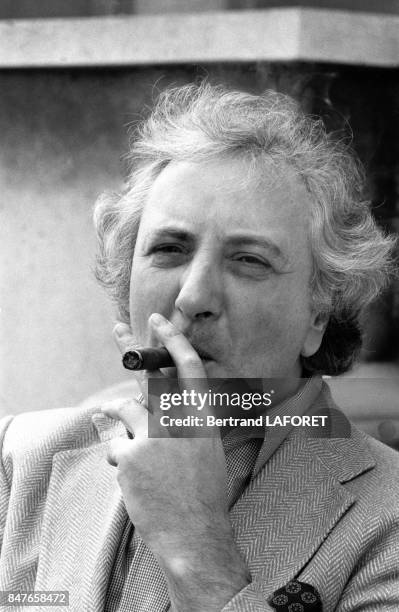 British director Michael Winner in Paris to present his new movie Death Wish on March 8, 1982 in Paris, France.