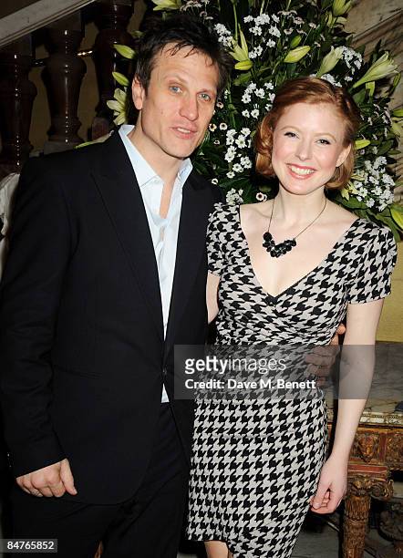 Simon Merrells and Bryony Afferson attend the press night of 'On The Waterfront' at One Whitehall Place on February 12, 2009 in London, England.