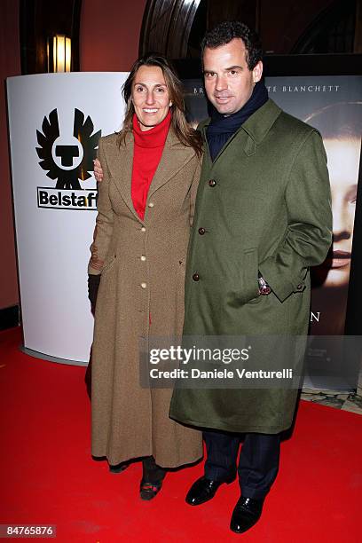 Francesca Tronchetti Provera and Nino Tronchetti Provera attend Milan celebrity screening of "The Curious Case Of Benjamin Button" at the Odeon...