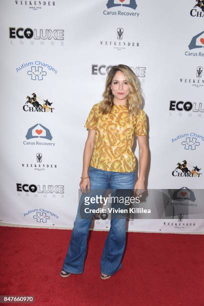Brooke Nevin attends the EcoLuxe Pre-Awards Party on September 15, 2017 in Beverly Hills, California.
