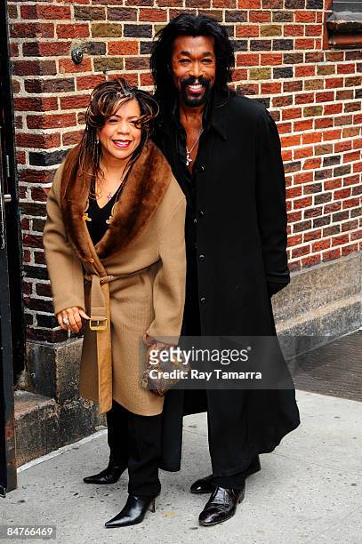 Musicians Valerie Simpson and Nickolas Ashford visit the "Late Show with David Letterman" at the Ed Sullivan Theater on February 12, 2009 in New York...
