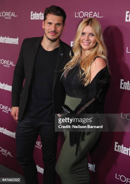 Gleb Savchenko and Elena Samodanova attend the 2017 Entertainment Weekly Pre-Emmy Party at Sunset Tower on September 15, 2017 in West Hollywood,...