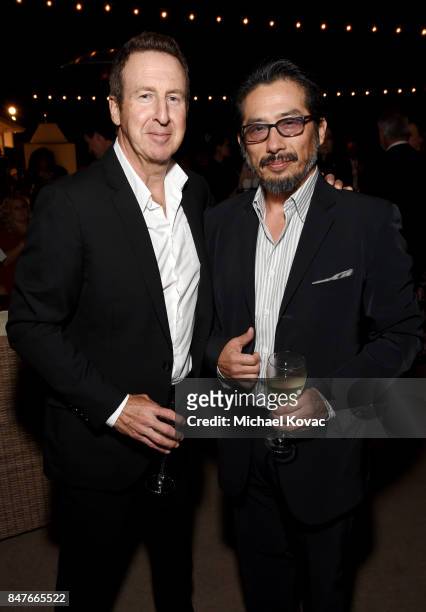 Steven Siebert and Hiroyuki Sanada attend the 2017 Gersh Emmy Party presented by Tequila Don Julio 1942 on September 15, 2017 in Los Angeles,...