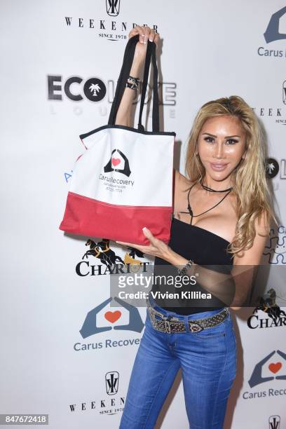 Tess Broussard attends the EcoLuxe Pre-Awards Party on September 15, 2017 in Beverly Hills, California.