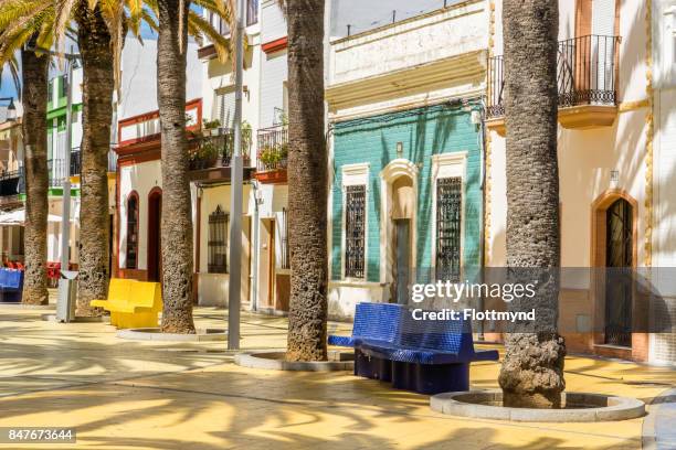 paseo de las palmeras - costa de la luz stock-fotos und bilder