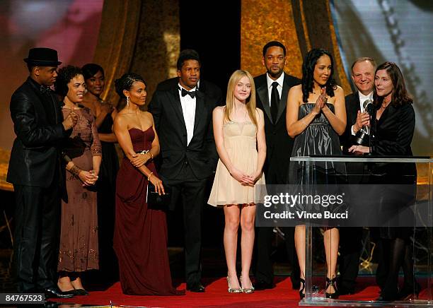 Executive producer Jada Pinkett Smith, actor Nate Parker, actress Dakota Fanning, actor Will Smith, writer/director Gina Prince-Bythewood, producer...