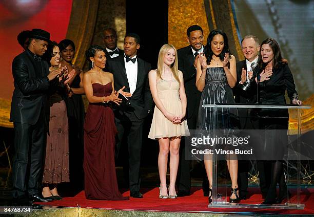 Executive producer Jada Pinkett Smith, actor Danny Glover, actor Nate Parker, actress Dakota Fanning, actor Will Smith, writer/director Gina...