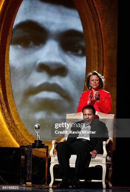 Muhammad Ali and wife Yolanda Williams accept the President's Award during the 40th NAACP Image Awards held at the Shrine Auditorium on February 12,...