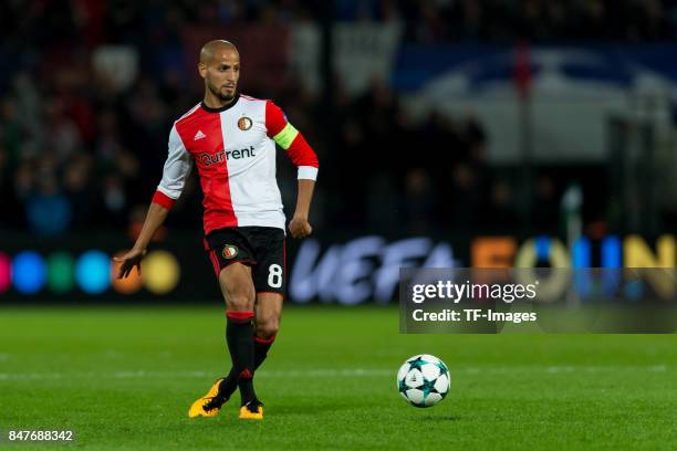 Karim El Ahmadi of Rotterdam controls the ball during the UEFA Champions League match between Feyenoord Rotterdam and Manchester City at Stadion...