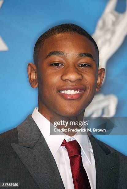 Actor Justin Martin poses in the press room during the 40th NAACP Image Awards held at the Shrine Auditorium on February 12, 2009 in Los Angeles,...