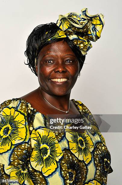 Political activist Dr.Wangari Muta Maathai poses for a portrait during the 40th NAACP Image Awards held at the Shrine Auditorium on February 12, 2009...