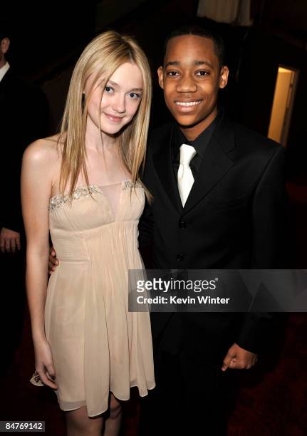 Actress Dakota Fanning and actor Tyler James Williams arrive at the 40th NAACP Image Awards held at the Shrine Auditorium on February 12, 2009 in Los...