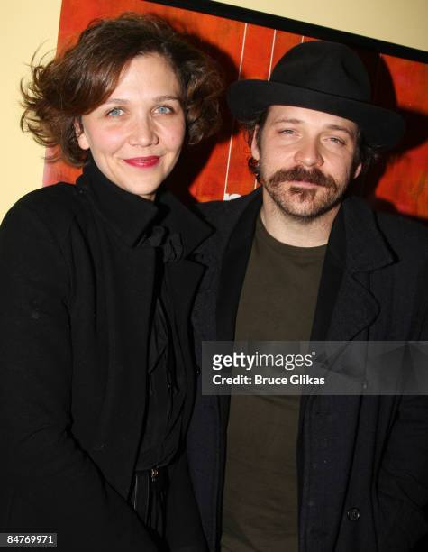 Maggie Gyllenhaal and Peter Sarsgaard attend the after party for the off-broadway opening night of "Uncle Vanya" at Pangea on February 12, 2009 in...