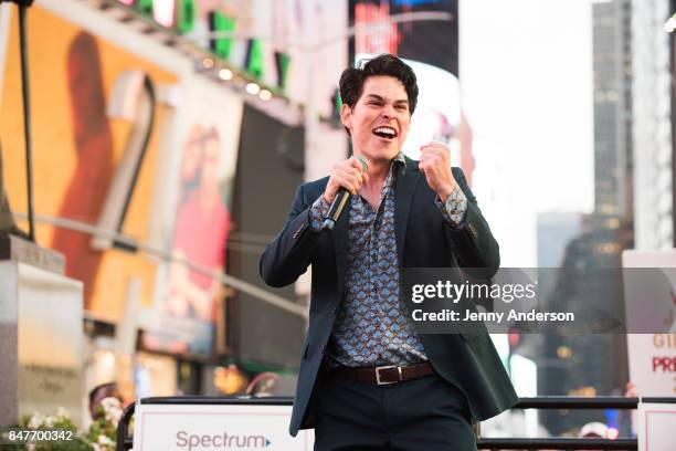 Rodney Ingram performs during Viva Broadway to kick off Hispanic Heritage Month at Duffy Square in Times Square on September 15, 2017 in New York...