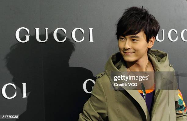 Actor and model Joe Zheng attends the Grand Opening of a new Gucci store at JinBaohui Shopping Center on February 13, 2009 in Beijing, China.