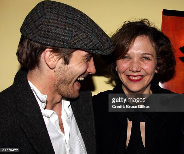Jake Gyllenhaal and Maggie Gyllenhaal attend the after party for the off-broadway opening night of "Uncle Vanya" at Pangea on February 12, 2009 in...