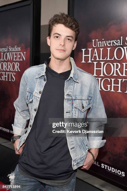 Israel Broussard attends Halloween Horror Nights Opening Night Red Carpet at Universal Studios Hollywood on September 15, 2017 in Universal City,...